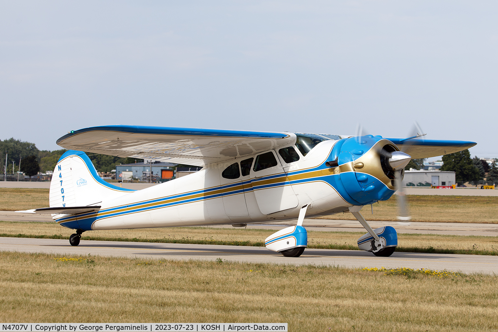 N4707V, 1947 Cessna 195 C/N 7275, Oshkosh 2023.