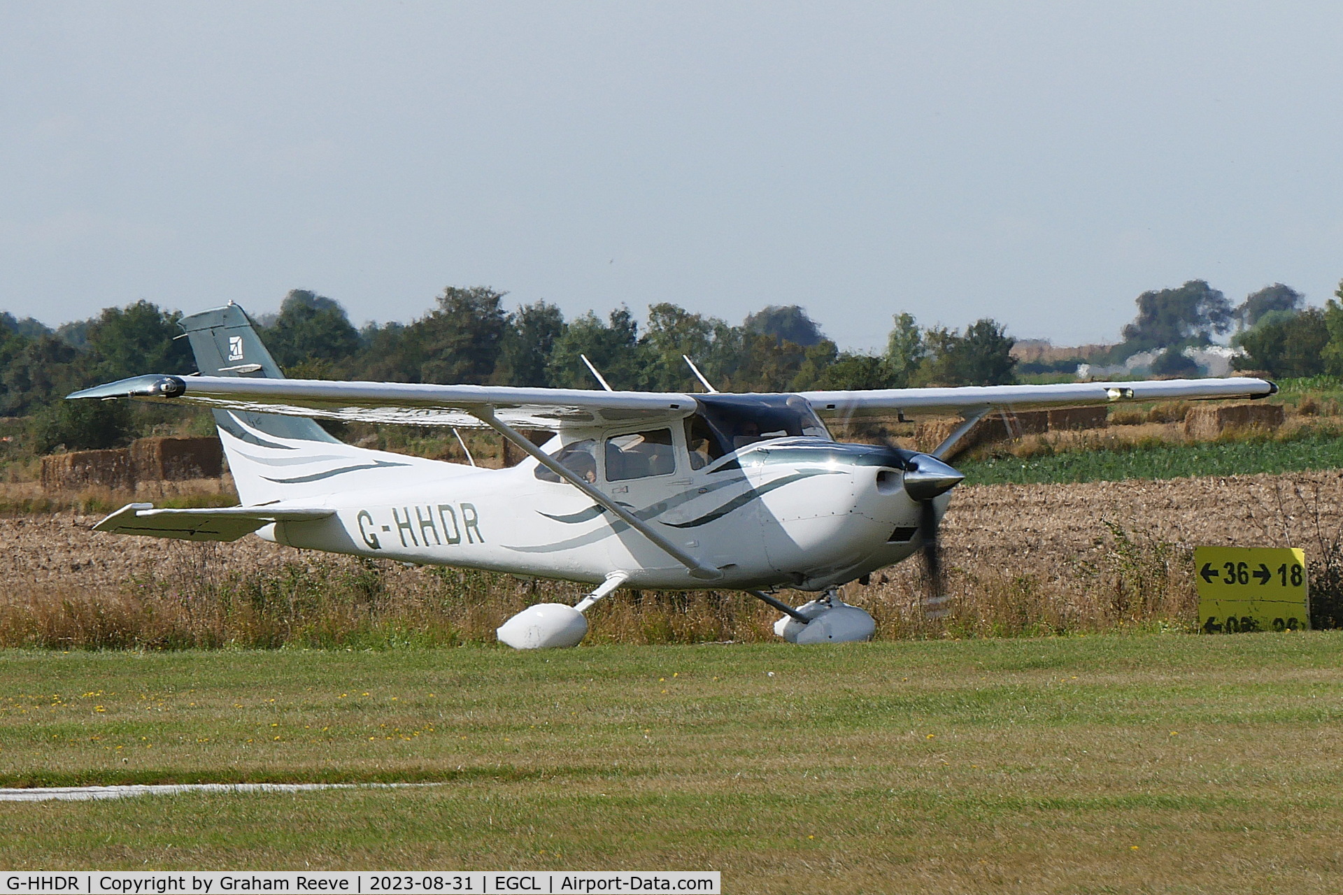 G-HHDR, 2008 Cessna 182T Skylane C/N 18282071, Just landed at Fenland.