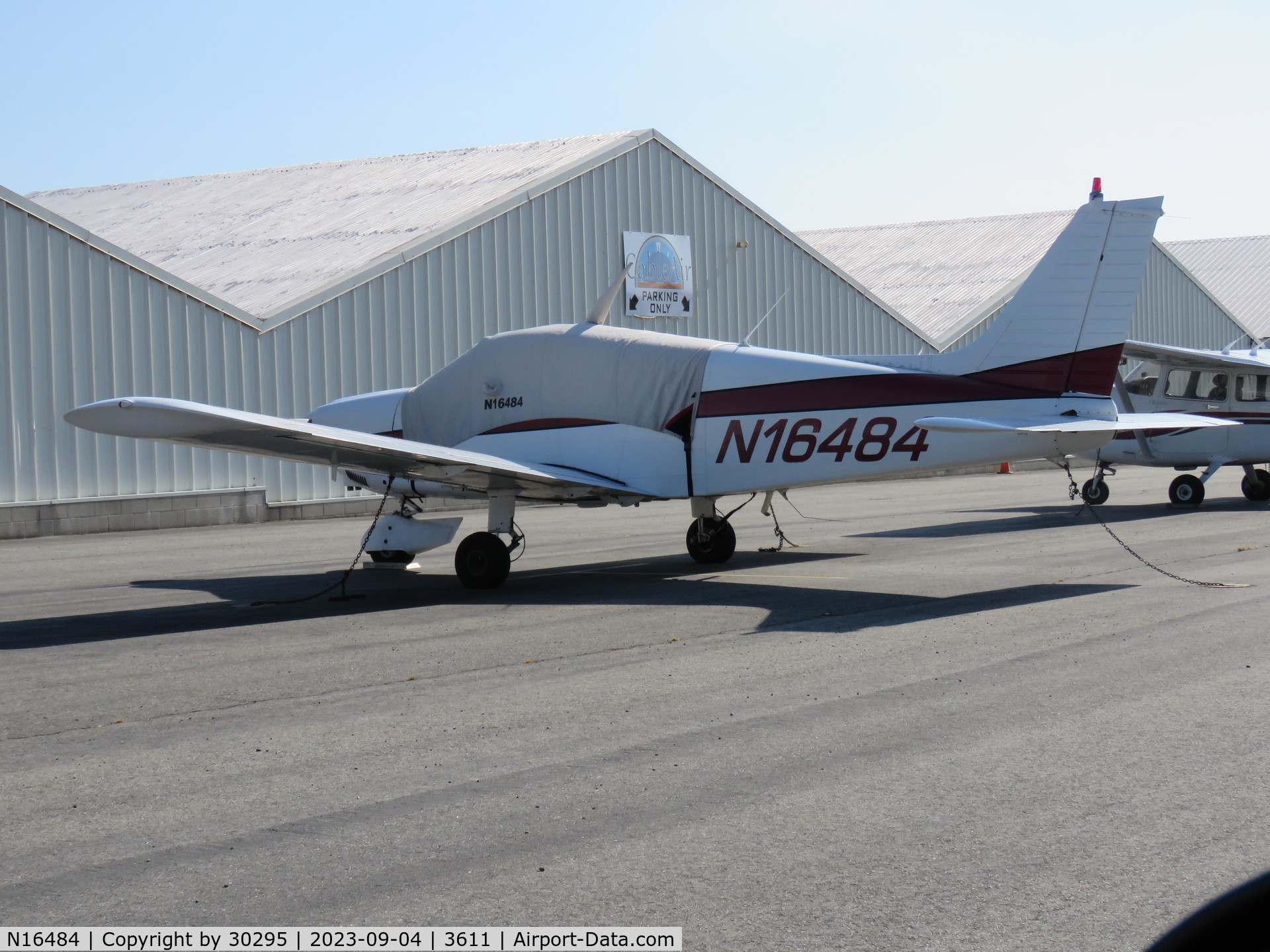 N16484, 1973 Piper PA-28-180 C/N 28-7305264, Parked