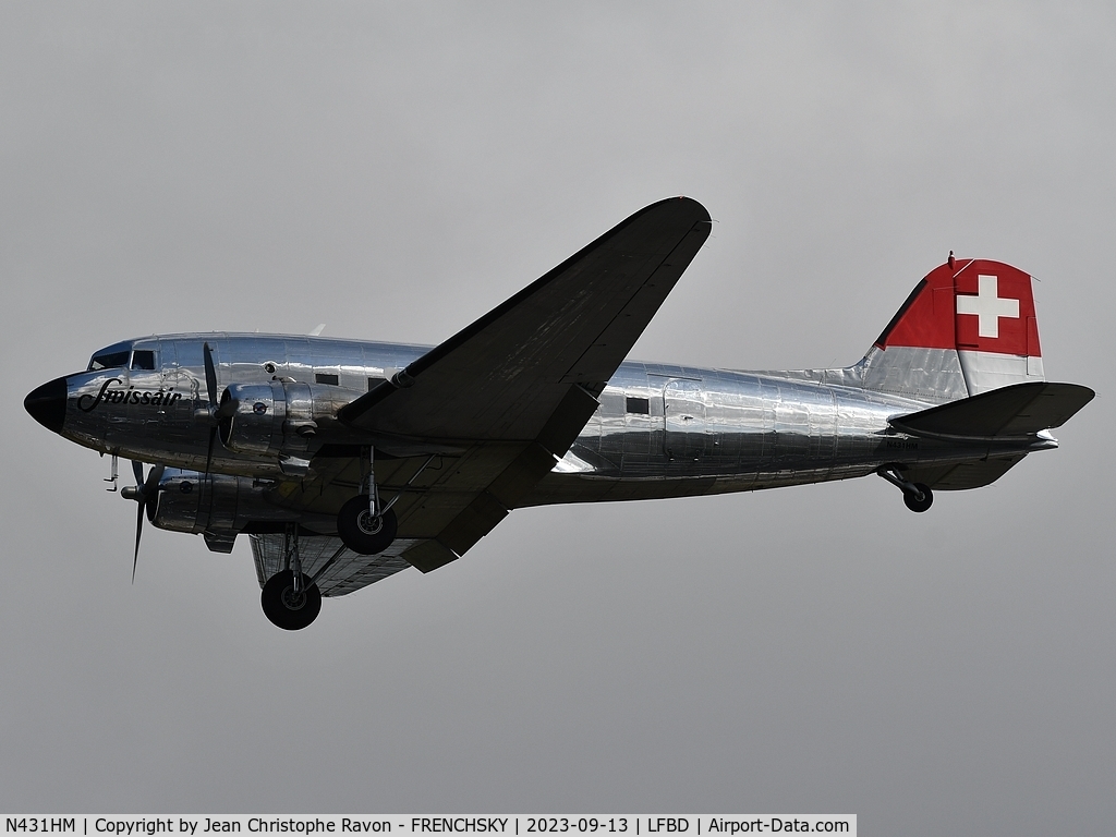 N431HM, 1943 Douglas DC-3C-S1C3G (C-47A) C/N 9995, Private Dc3