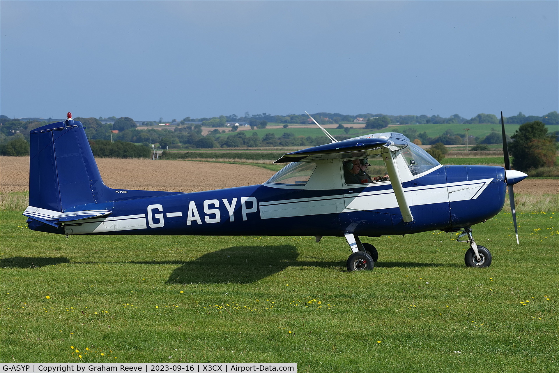 G-ASYP, 1964 Cessna 150E C/N 150-60794, Just landed at Northrepps.