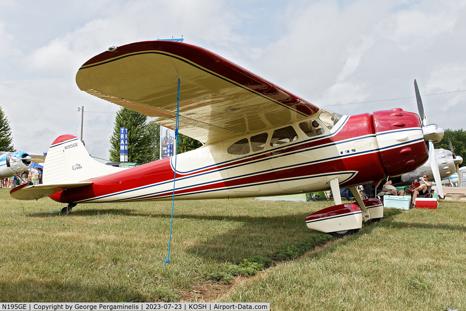 N195GE, 1950 Cessna 190 C/N 7600, Oshkosh 2023.