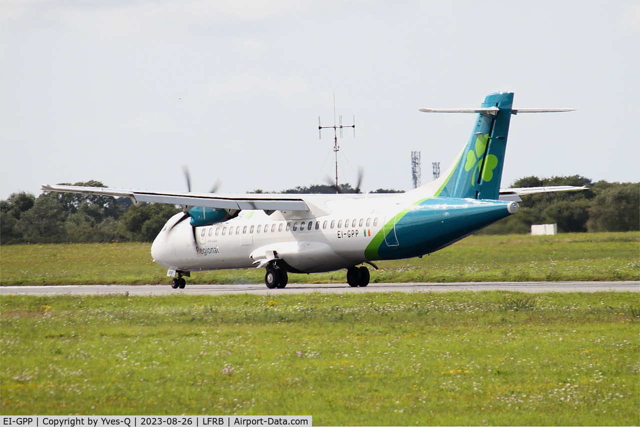 EI-GPP, 2016 ATR 72-212A C/N 1322, ATR 72-212A, Take off run rwy 25L, Brest-Bretagne Airport (LFRB-BES)