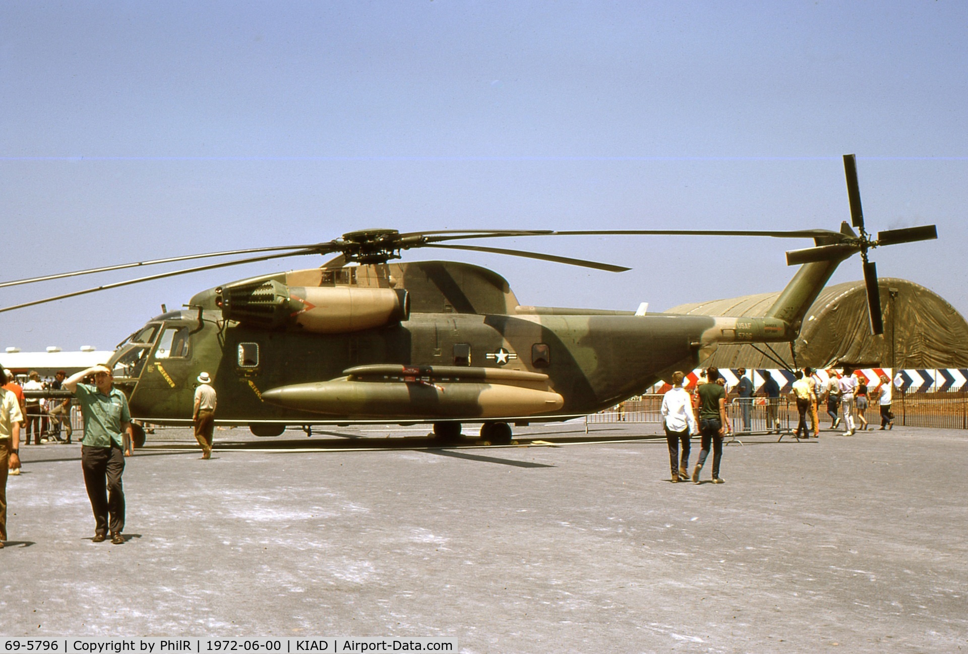 69-5796, Sikorsky HH-53C Super Jolly Green Giant C/N 65-251, 69-5796 Sikorsky HH-53C USAF Transpo 72 IAD 06.72