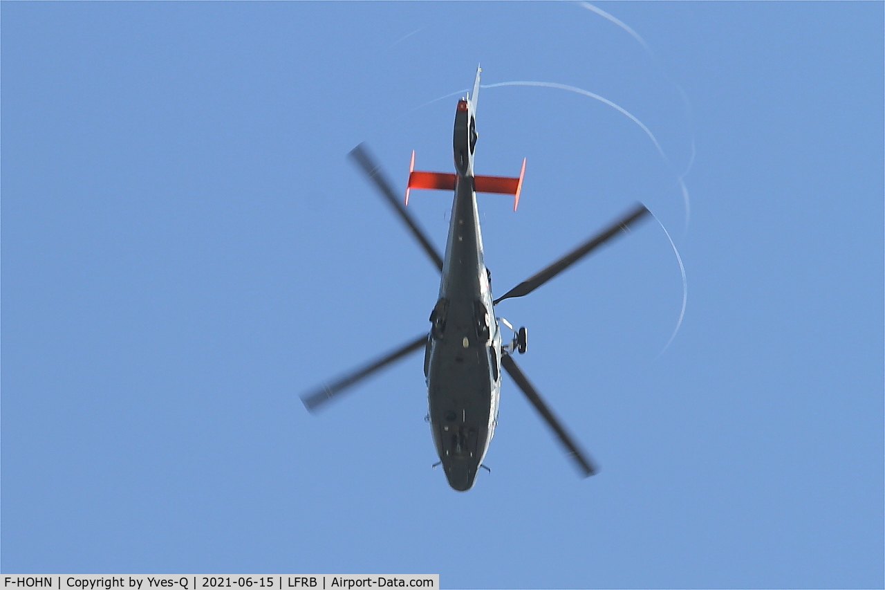 F-HOHN, 2008 Eurocopter AS-365N-3 Dauphin 2 C/N 6809, Eurocopter AS- 365N-3 Dauphin 2, Flight over Brest-Bretagne airport (LFRB-BES)