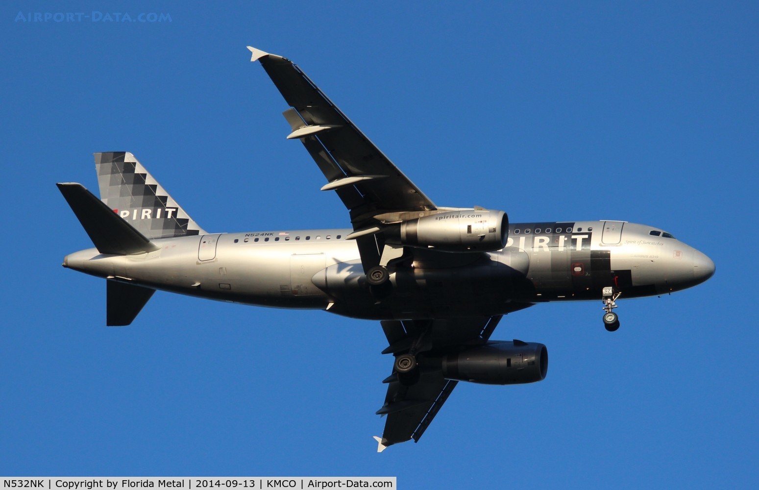 N532NK, 2007 Airbus A319-132 C/N 3165, NKS A319 silver zx