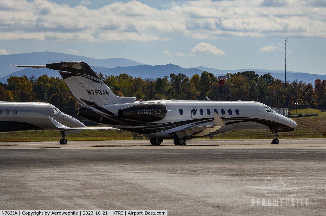 N763JA, 2019 Cessna 700 Citation Longitude C/N 700-0015, Parked on the ramp at Tri-Cities Airport.
