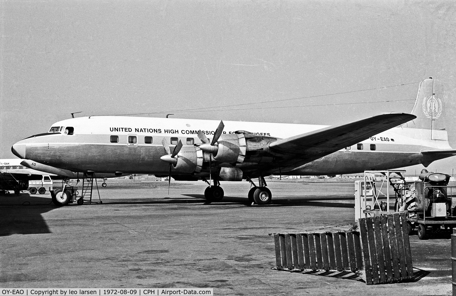 OY-EAO, 1951 Douglas DC-6B C/N 43274, Copenhagen 9.8.1972