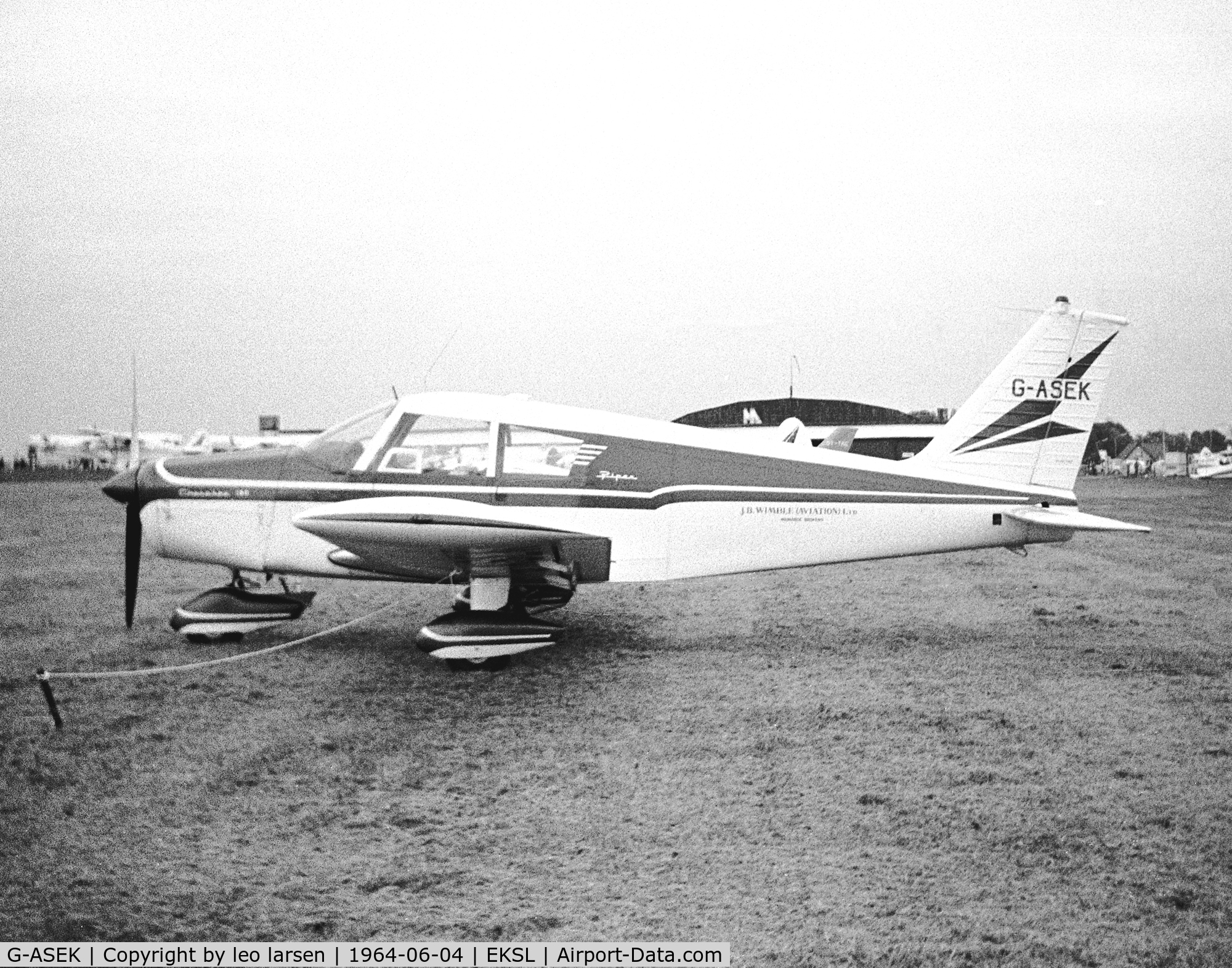 G-ASEK, 1963 Piper PA-28-180 Cherokee C/N 28-1082, Skovlunde  4.6.1964