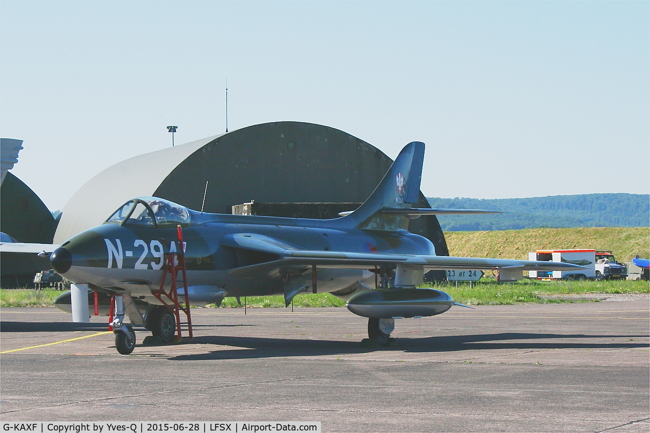 G-KAXF, 1956 Hawker Hunter F.6A C/N S4/U/3361, Hawker Hunter F.6A, Flight line, Luxeuil-St Sauveur Air Base 116 (LFSX)