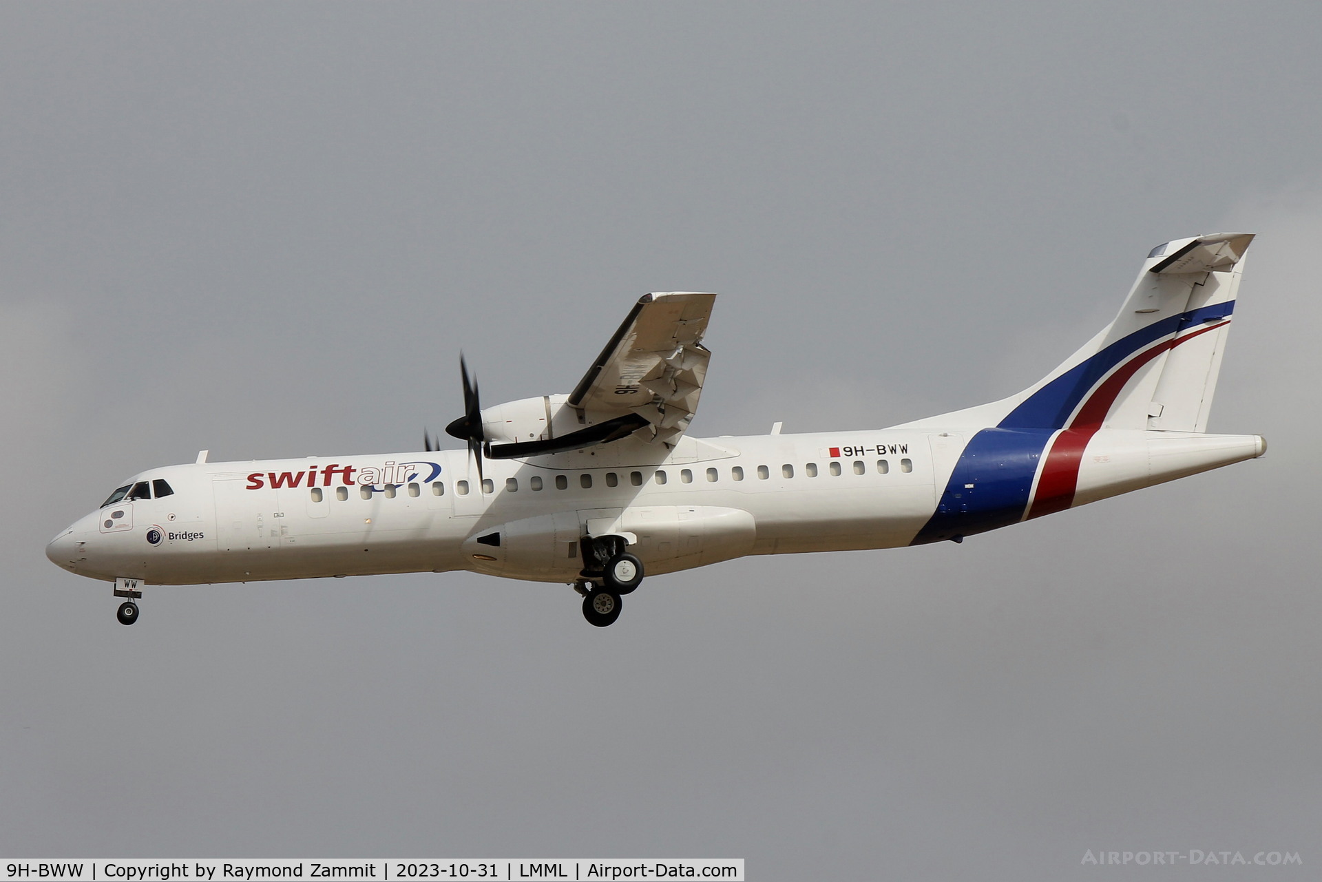 9H-BWW, 1994 ATR 72-202(F) C/N 416, ATR-72 9H-BWW Bridges Air Cargo Malta