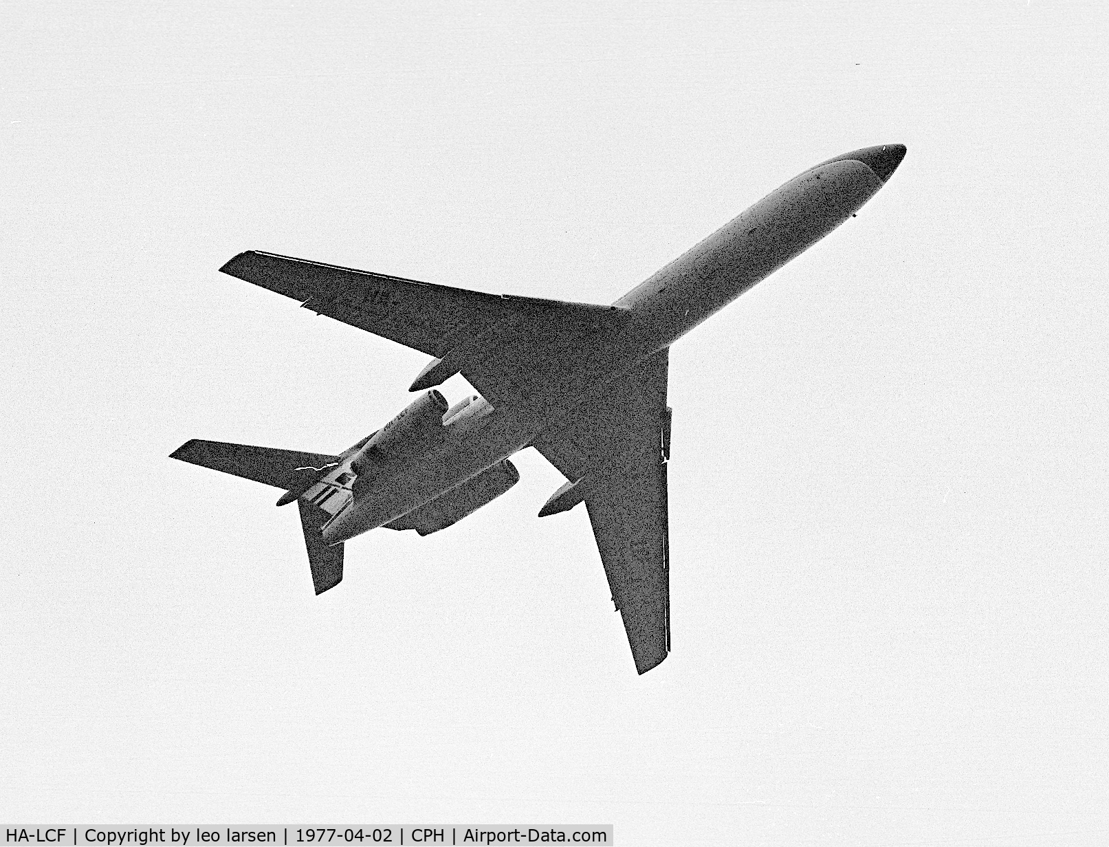 HA-LCF, 1975 Tupolev Tu-154B C/N 75A126, Copenhagen 2.4.1977