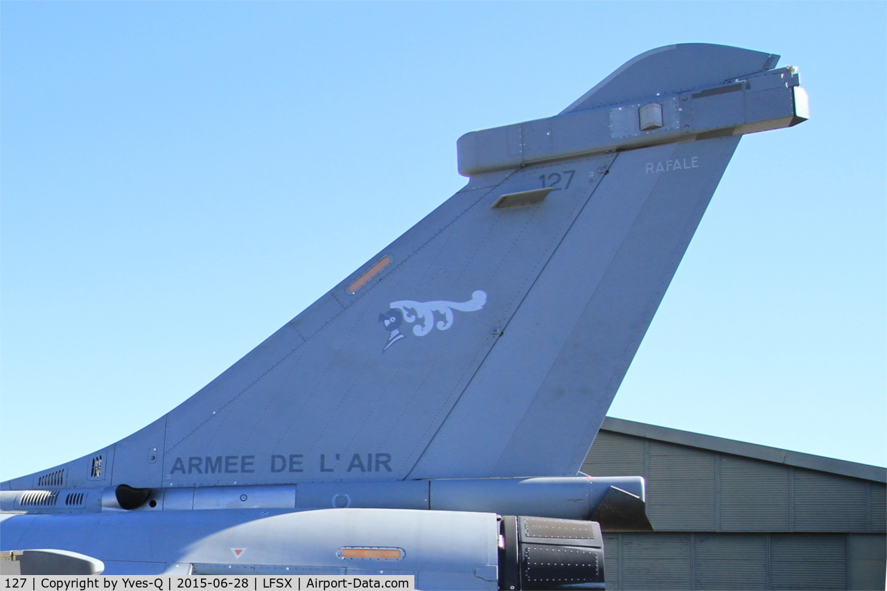 127, Dassault Rafale C C/N 127, Dassault Rafale C (113-GF), Tail close up view, Luxeuil-St Sauveur Air Base 116(LFSX)
