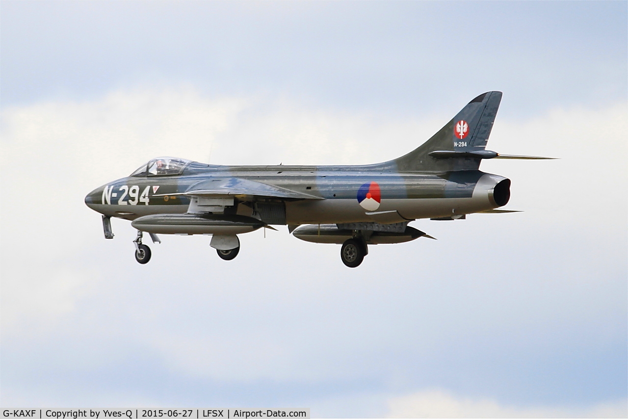 G-KAXF, 1956 Hawker Hunter F.6A C/N S4/U/3361, Hawker Hunter F.6A, On final rwy 29, Luxeuil-St Sauveur Air Base 116 (LFSX)