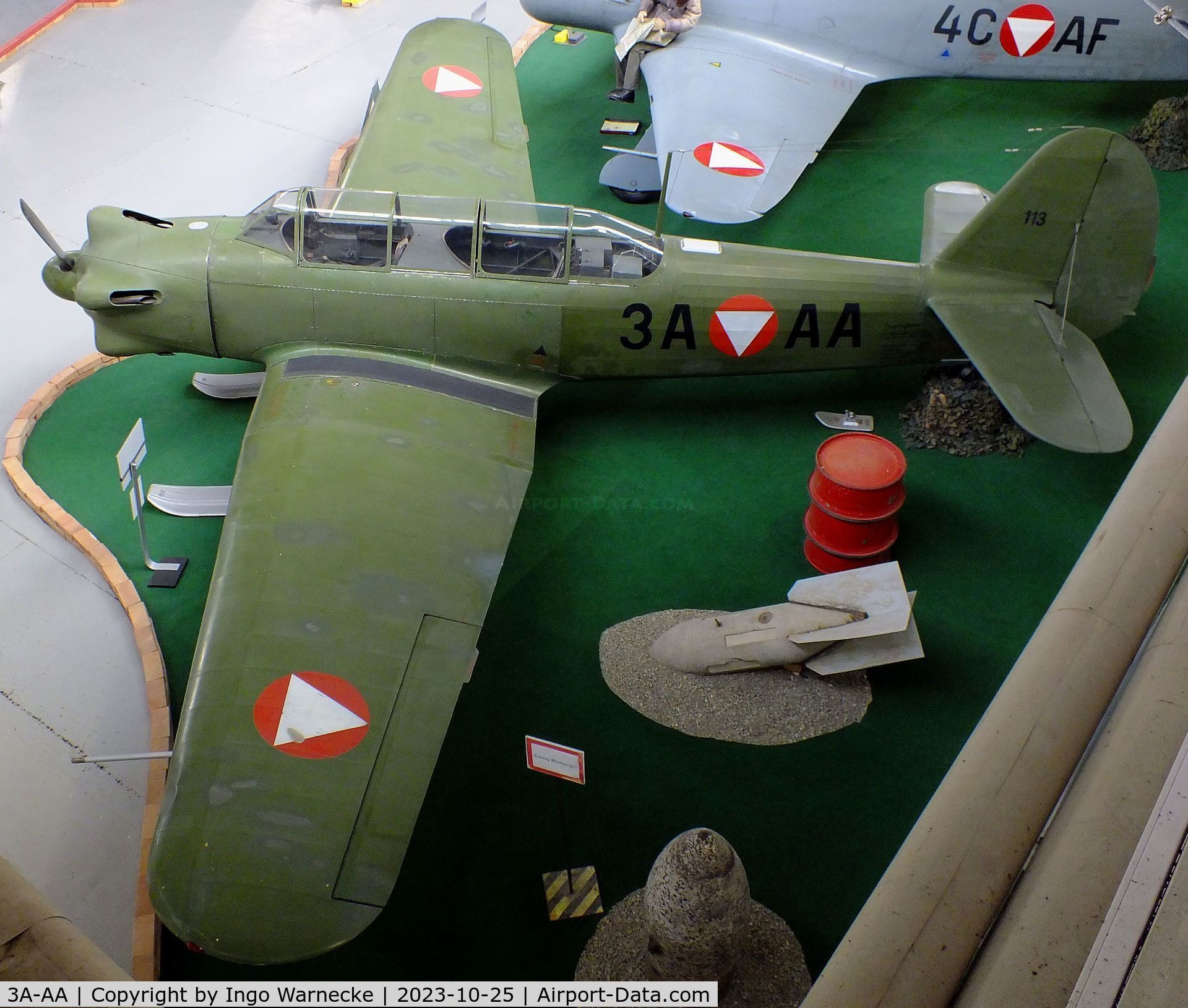 3A-AA, Yakovlev Yak-18 C/N 10113, Yakovlev Yak-18 MAX at the Militärluftfahrt-Museum (Museum of Austrian Military Aviation), Zeltweg