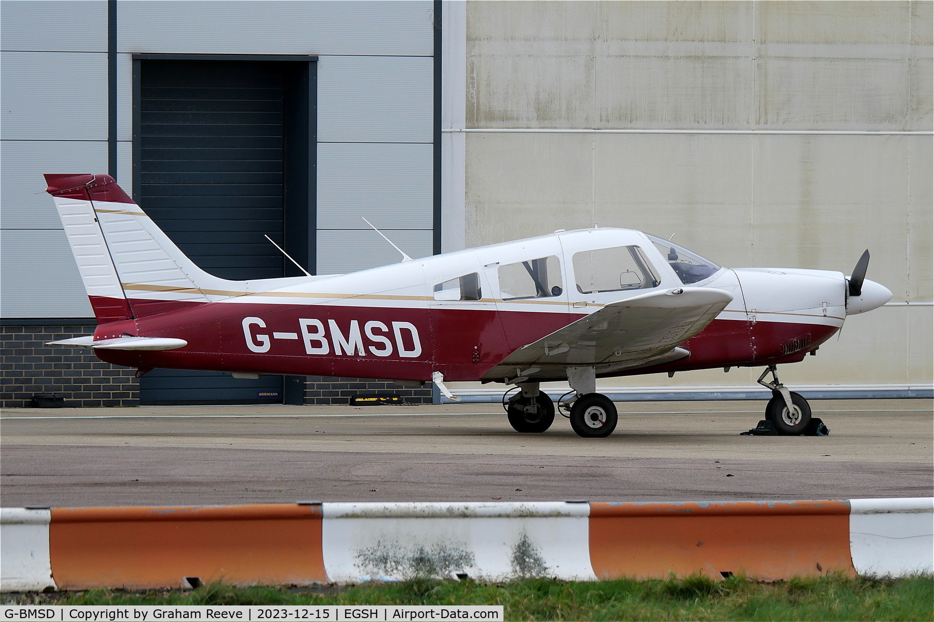 G-BMSD, 1976 Piper PA-28-181 Cherokee Archer II C/N 28-7690070, Parked at Norwich.