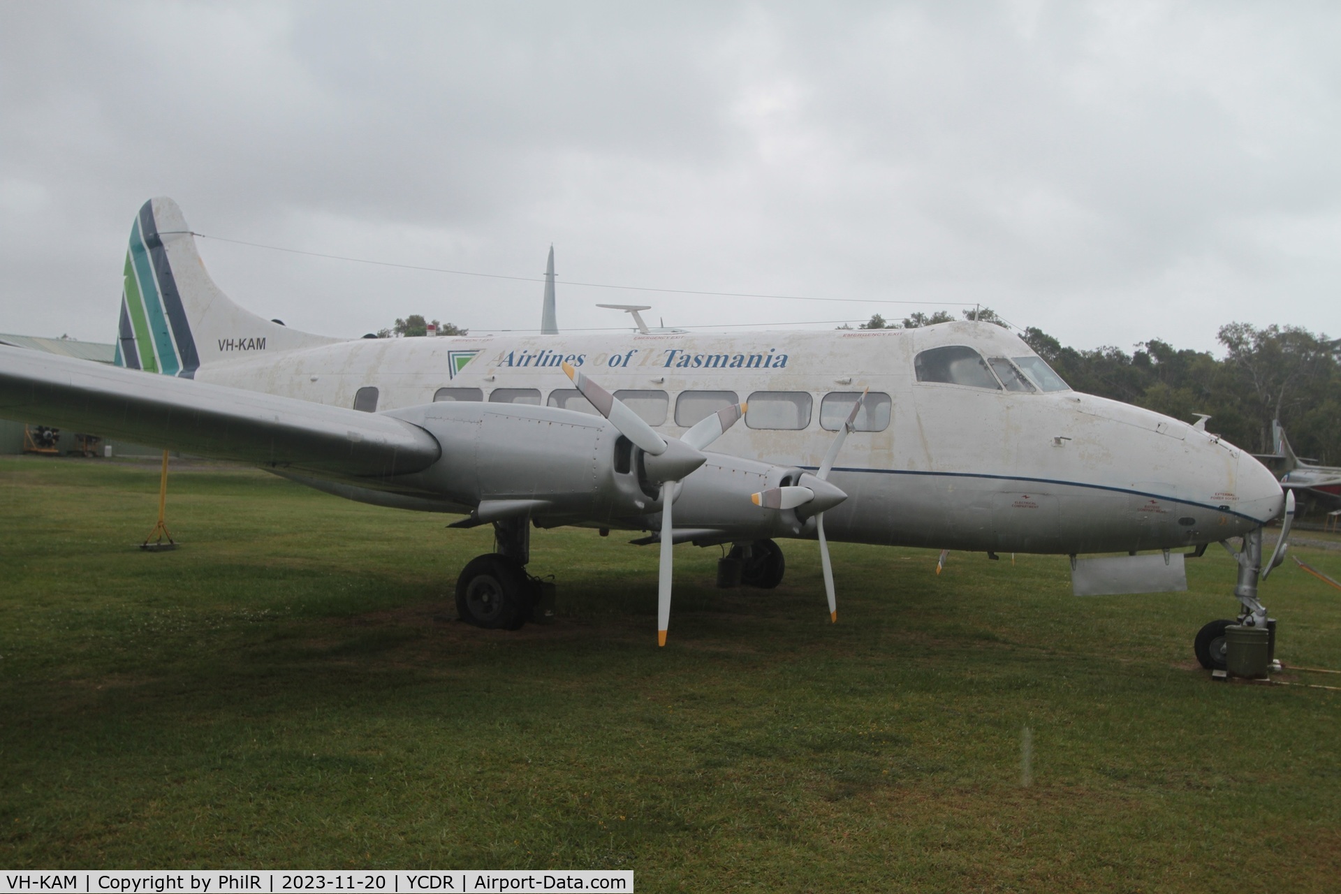 VH-KAM, 1957 De Havilland DH-114 Heron 2D C/N 14123, VH-KAM 1957 DH114 Heron 2DA1 Airlines of Tasmania QAM Caloundra