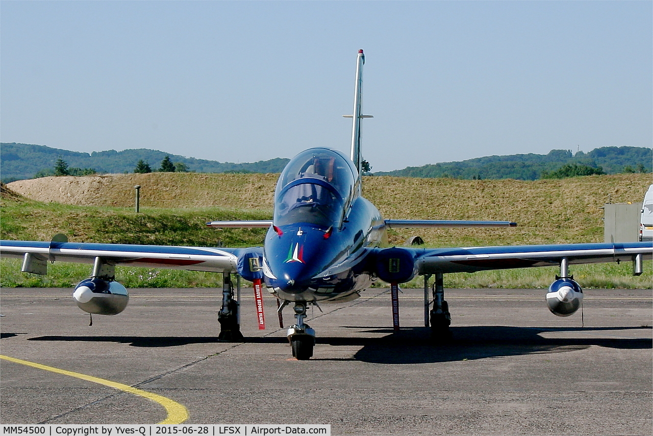 MM54500, Aermacchi MB-339PAN C/N 6707/102/AA048, Aermacchi MB-339PAN, N°10 of Frecce Tricolori Aerobatic Team 2015, Flight line, Luxeuil-Saint Sauveur Air Base 116 (LFSX)