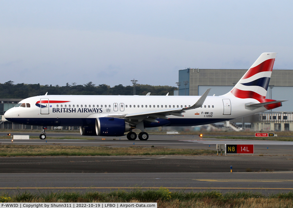 F-WWID, 2022 Airbus A320-251N C/N 11092, C/n 11092 - To be G-TTNT