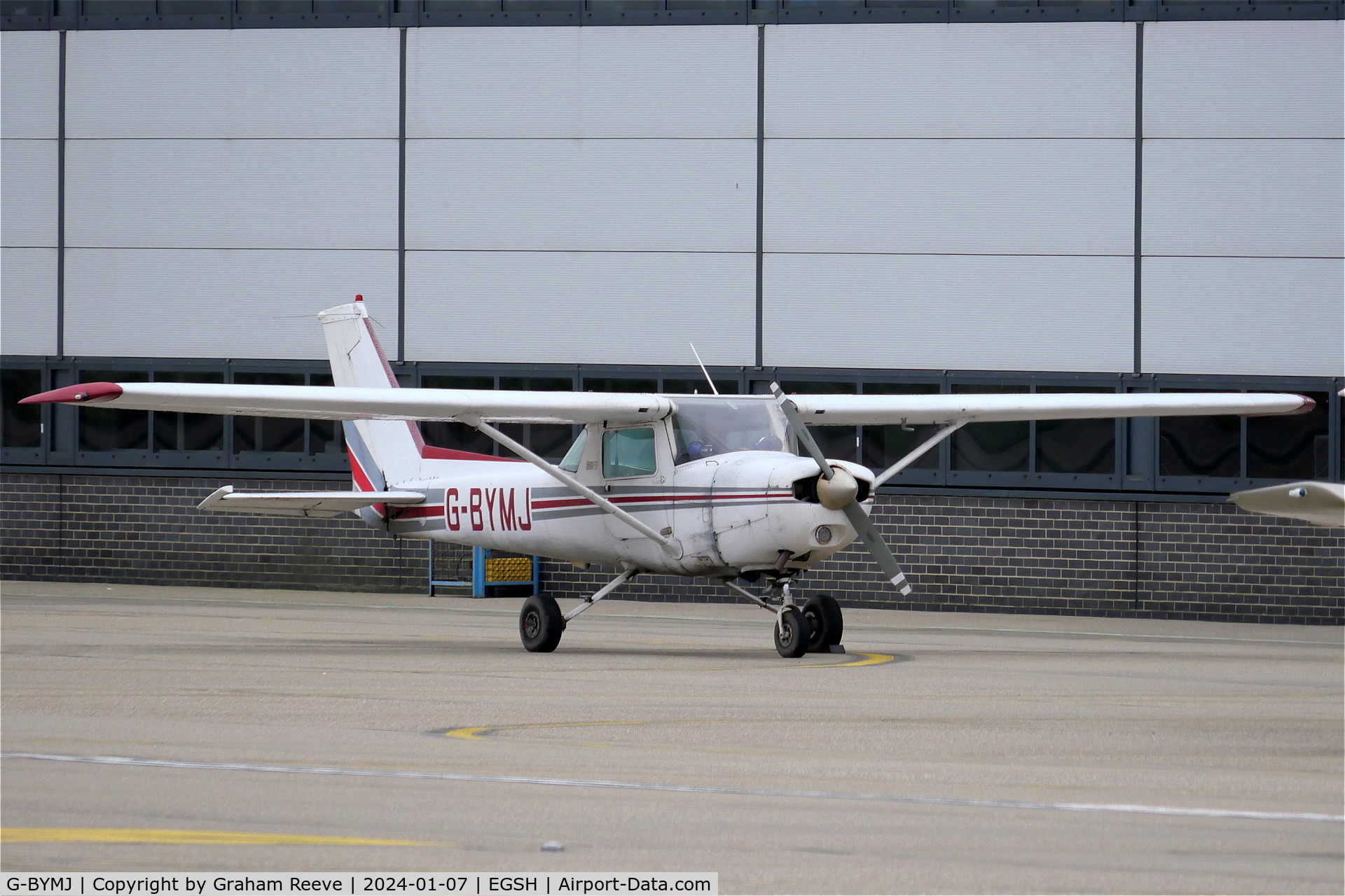 G-BYMJ, 1982 Cessna 152 C/N 152-85564, Parked at Norwich.