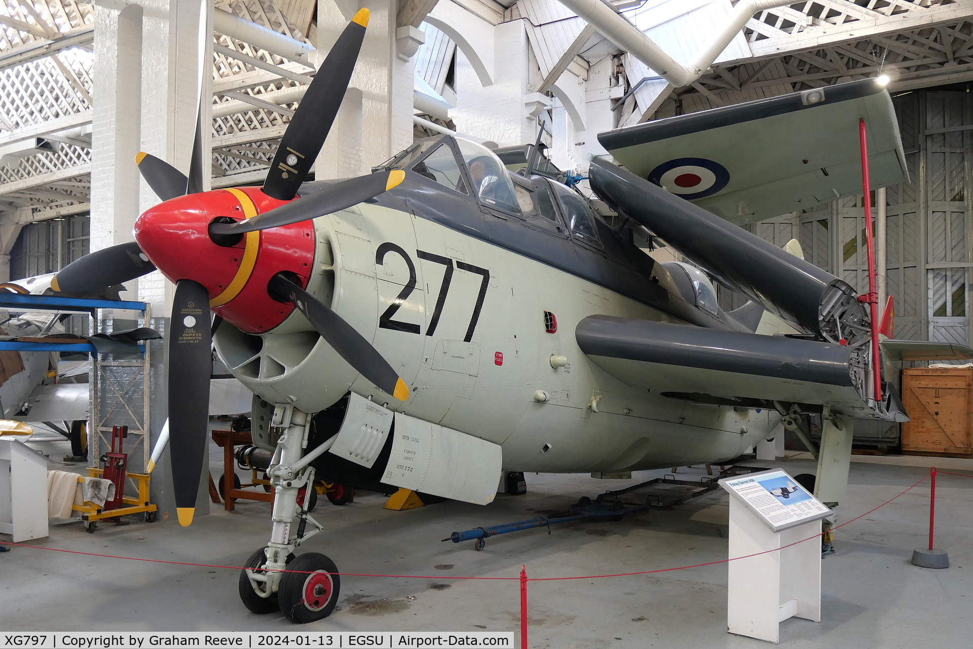 XG797, Fairey Gannet ECM.6 C/N F9365, On display at Duxford.