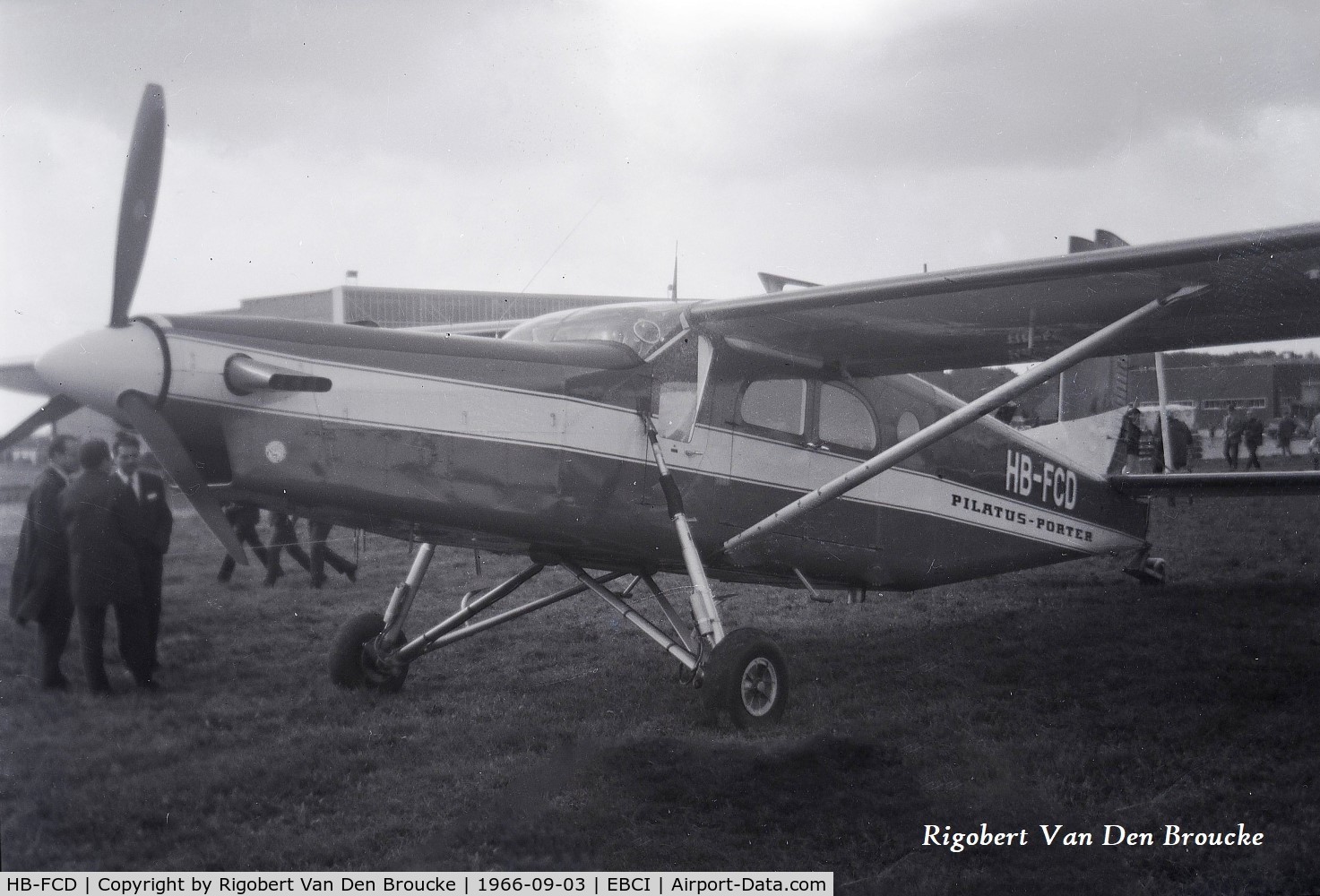 HB-FCD, 1965 Pilatus PC-6/B1-H2 Turbo Porter C/N 585, Meeting at Gosselies in 1966. Became LN-VID on 1967-05-19.