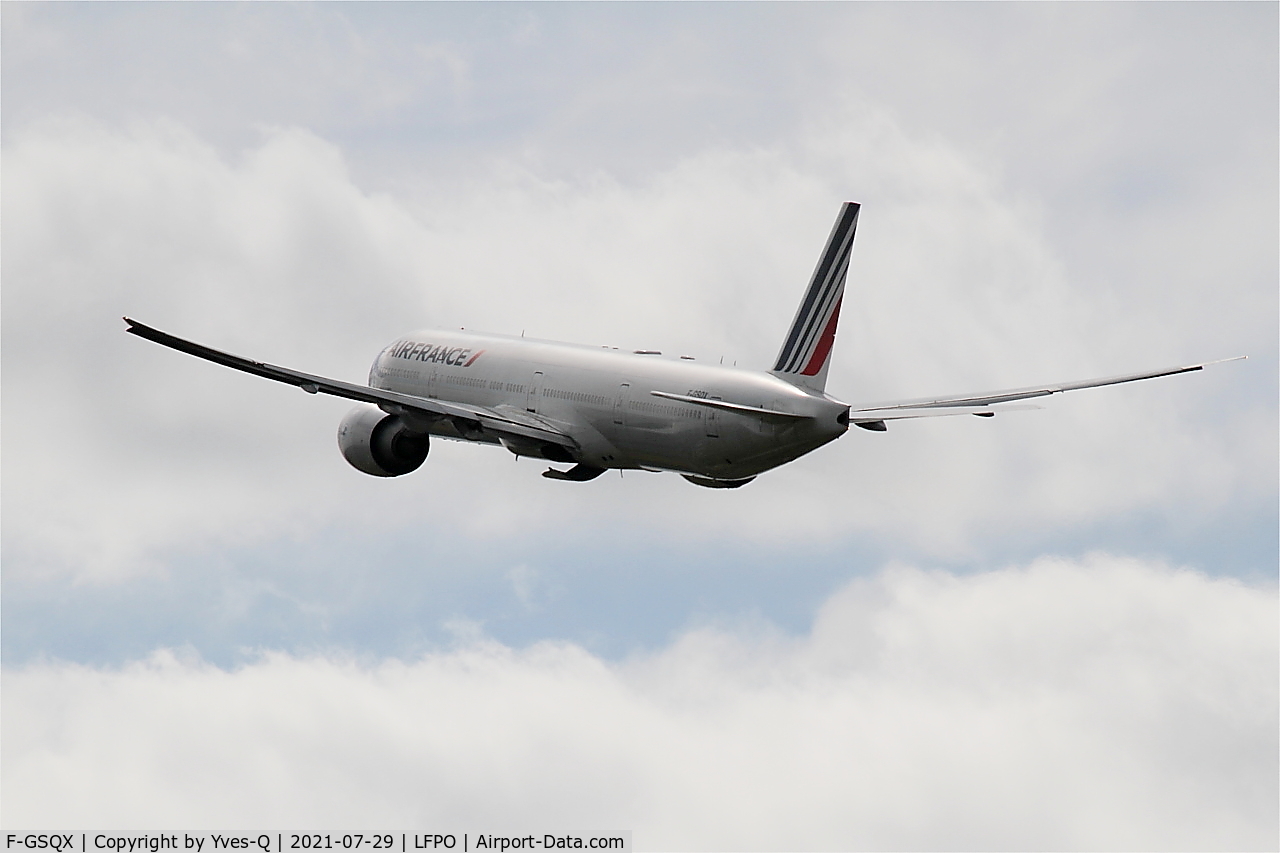 F-GSQX, 2007 Boeing 777-328/ER C/N 32963, Boeing 777-328ER, Climbing from rwy 24, Paris Orly airport (LFPO - ORY)