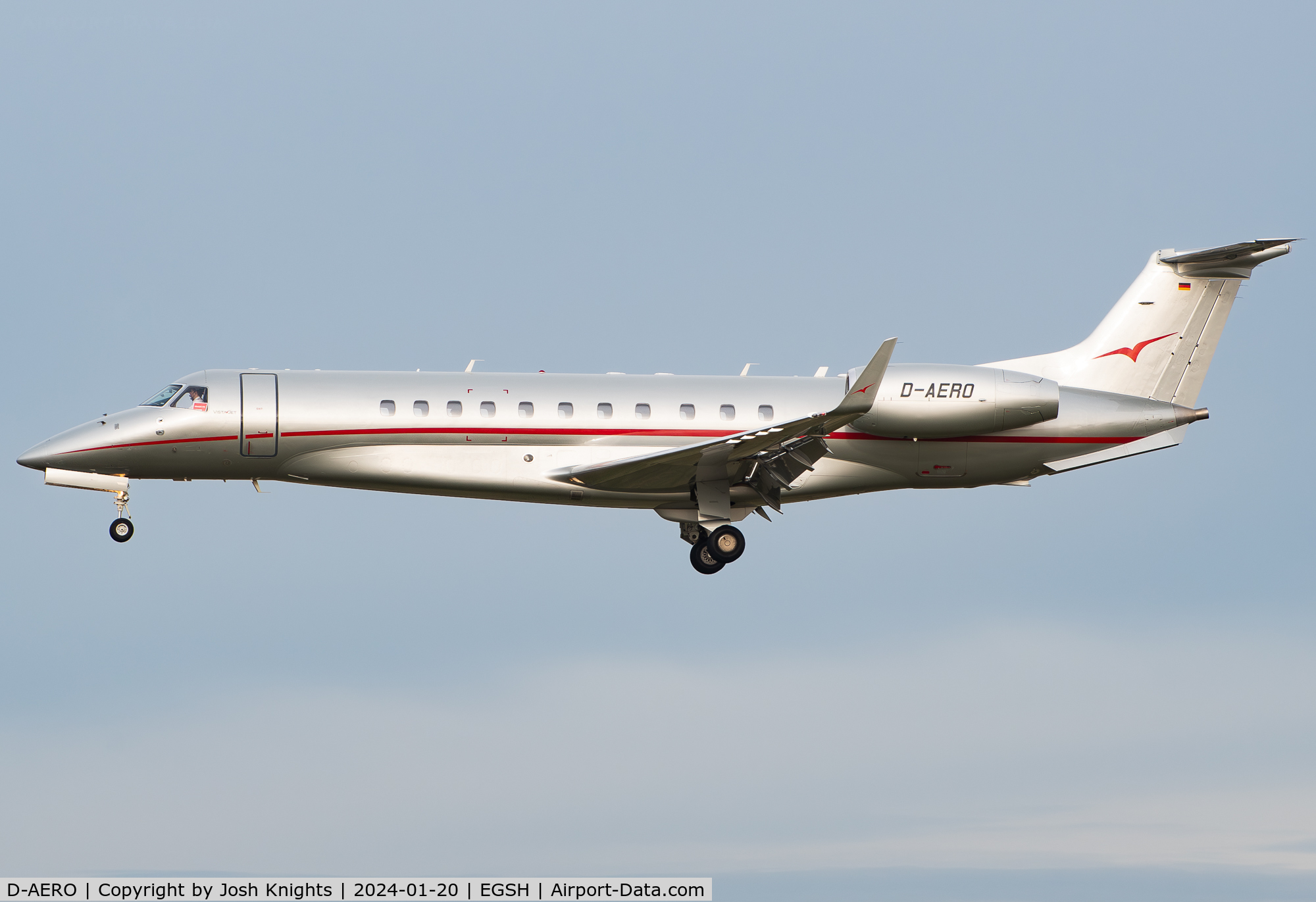 D-AERO, 2015 Embraer EMB-135BJ Legacy 650 C/N 14501214, Arriving at Norwich From Farnborough.