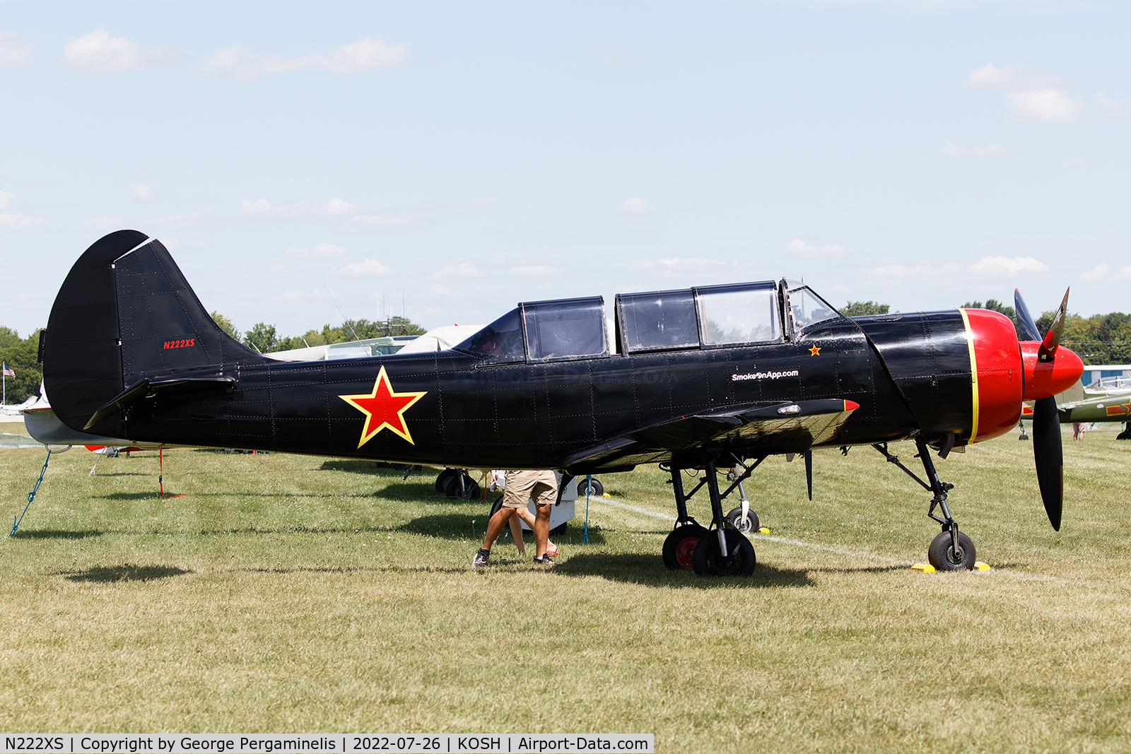 N222XS, 1993 Yakovlev Yak-52 C/N 9311701, Oshkosh 2022.