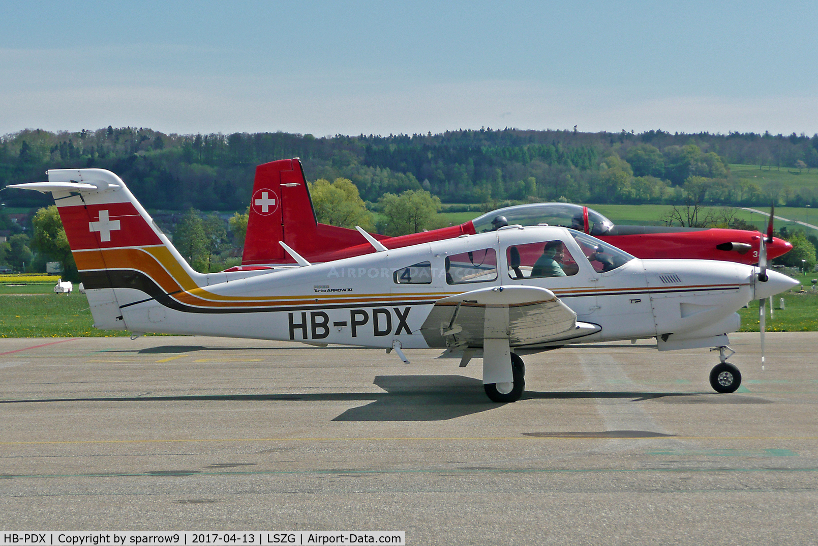 HB-PDX, 1979 Piper PA-28RT-201T Turbo Arrow IV C/N 28R-7931183, At Grenchen. HB-registered since 1979-07-05