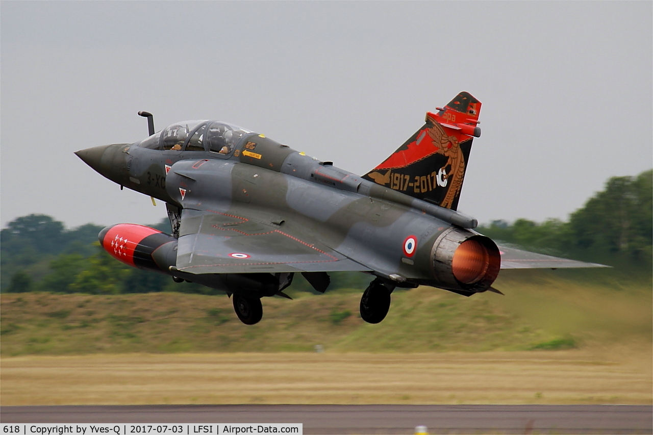 618, Dassault Mirage 2000D C/N 417, Dassault Mirage 2000D, Take off rwy 29, St Dizier-Robinson Air Base 113 (LFSI)