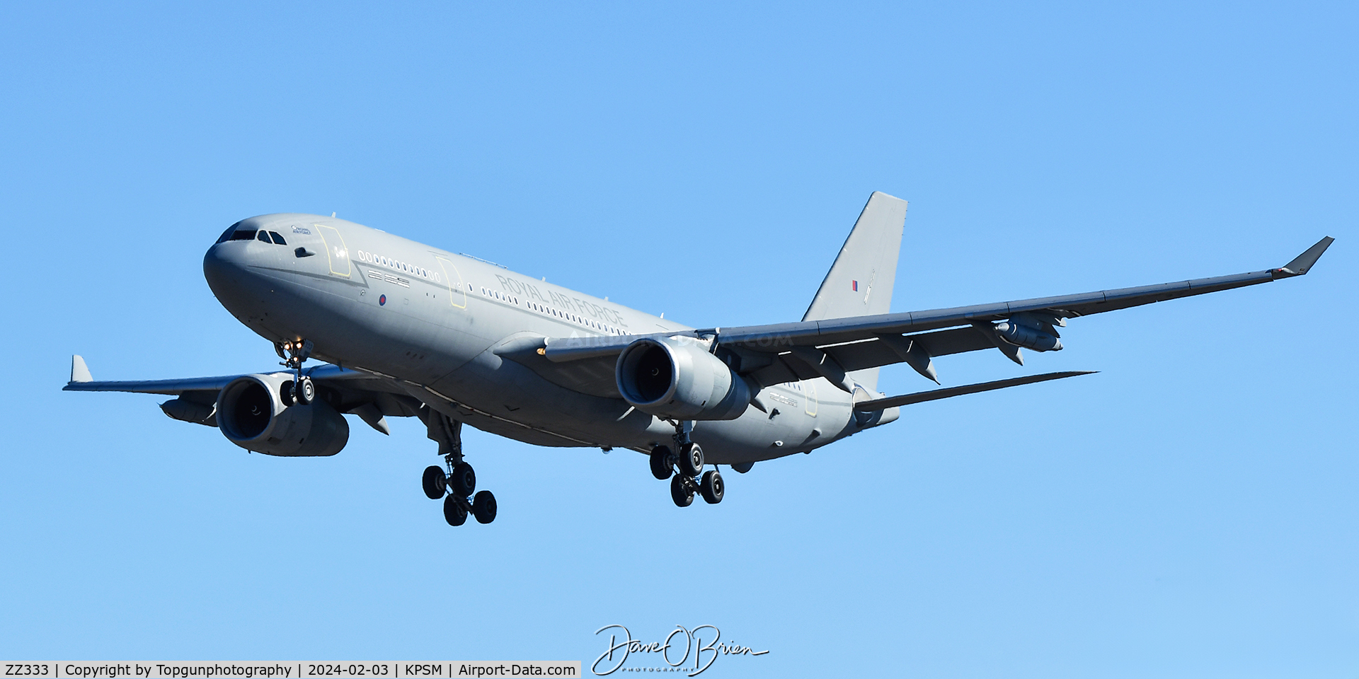 ZZ333, 2012 Airbus KC3 Voyager (A330-243MRTT) C/N 1312, ASCOT9301 inbound RW34