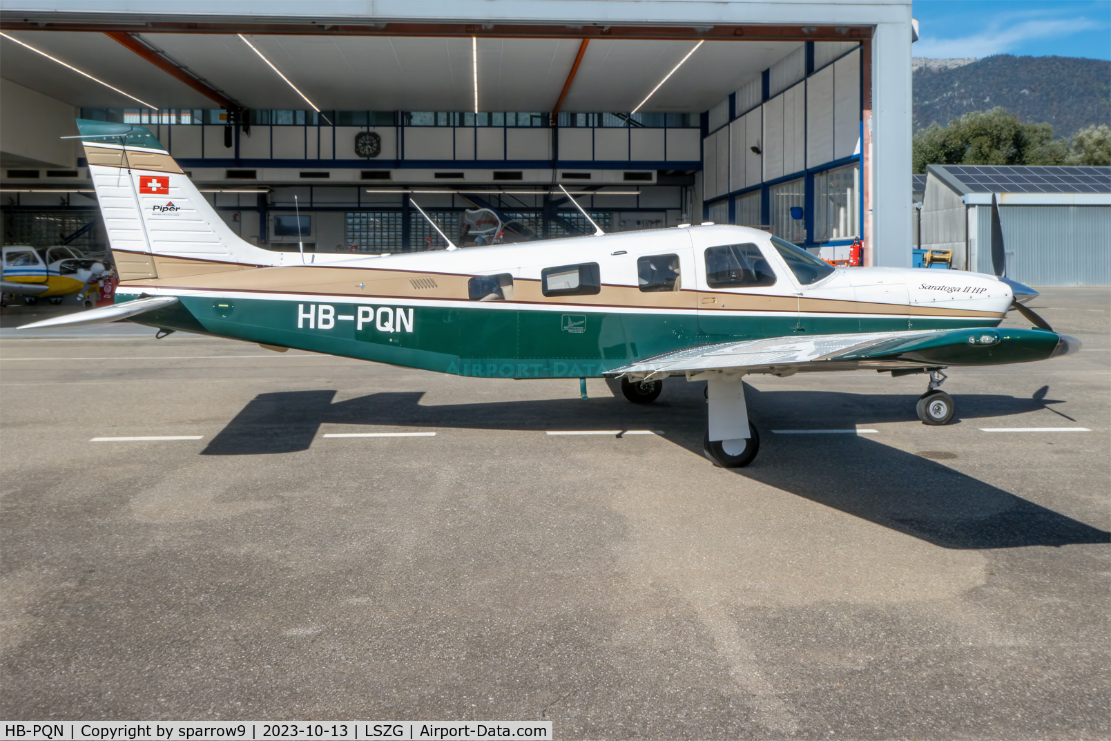 HB-PQN, 1998 Piper PA-32R-301 Saratoga C/N 3246119, At Grenchen. HB-registered since 2003-05-21