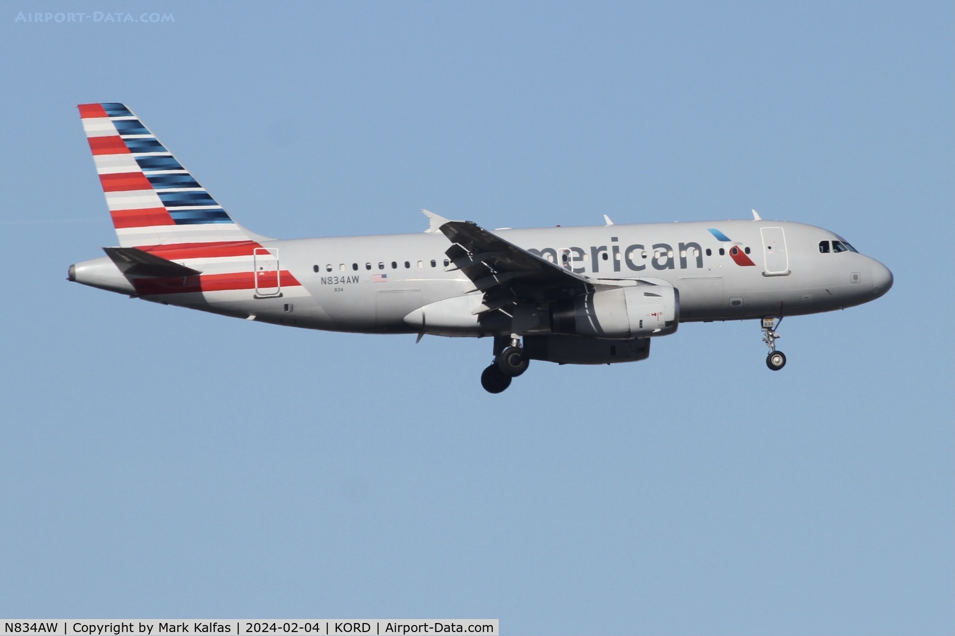 N834AW, 2004 Airbus A319-132 C/N 2302, A319 American Airlines AIRBUS INDUSTRIE A319-112 N834AW AAL2824 LGA-ORD