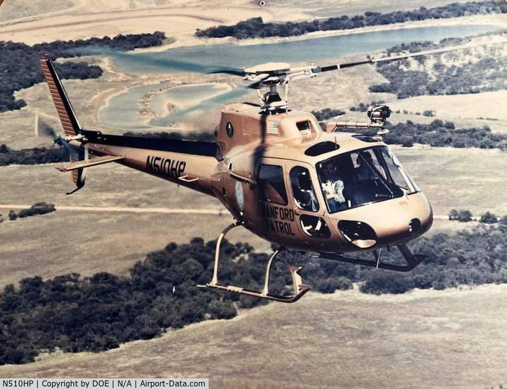 N510HP, Aerospatiale AS-350D AStar C/N 1555, One of two aircraft used at the Hanford Nuclear Site Richland Washington. Hanford Patrol Department of Energy.   (circa 1993).