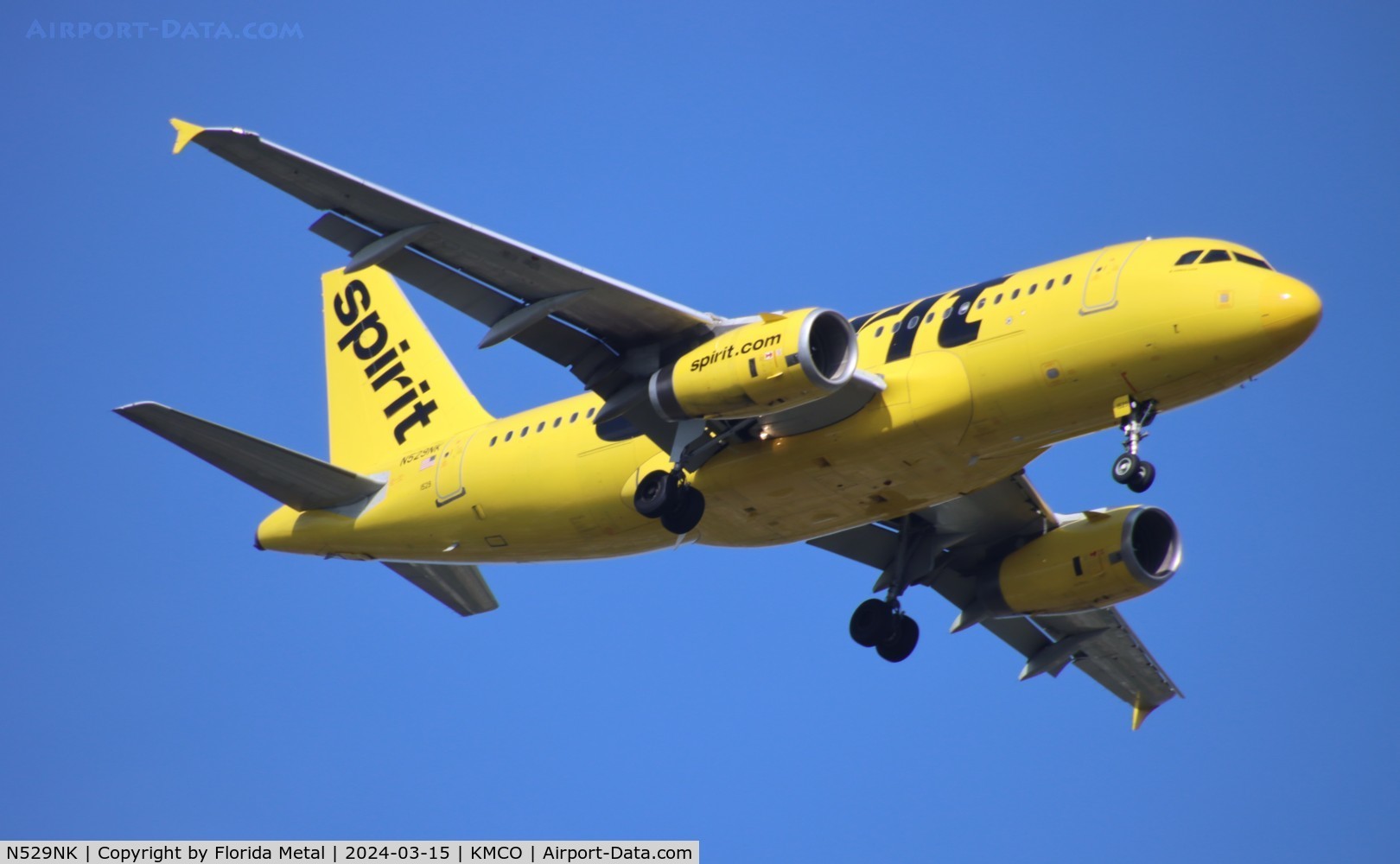 N529NK, 2007 Airbus A319-132 C/N 3007, NKS A319 yellow zx IAH-MCO