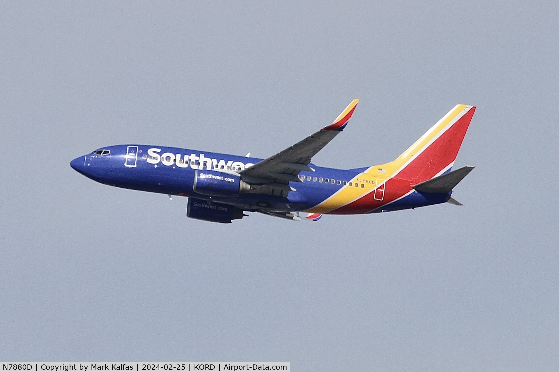 N7880D, 2007 Boeing 737-7K5 C/N 34693, B737 Southwest  BOEING 737-7K5 N7880D SWA2015 ORD-LAS