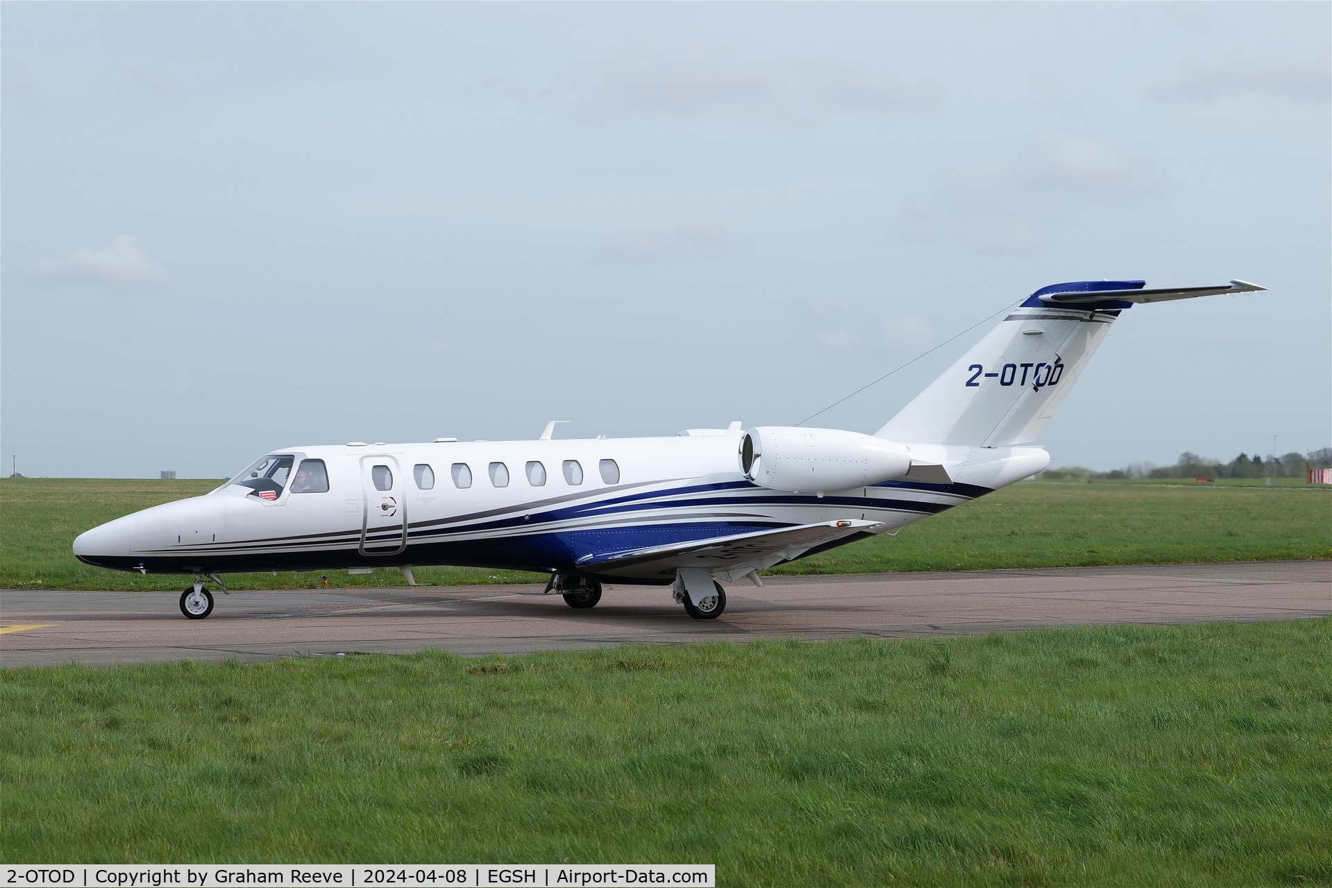 2-OTOD, 2023 Cessna 525B CitationJet 3+ C/N 525B0696, Just landed at Norwich.