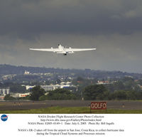 N809NA - NASA's ER-2 takes off from the airport in San Jose, Costa Rica, to collect hurricane data during the Tropical Cloud Systems and Processes mission - by NASA, Public Domain