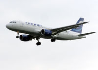 OH-LXK @ LHR - Finnair A320-200 landing at London (Heathrow) Airport. - by Adrian Pingstone