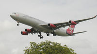 G-VHOL @ LHR - Virgin Atlantic Airbus A340-300 on the approach to London (Heathrow) Airport (UK) in June 2003