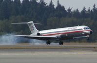 N437AA @ SEA - American Airlines MD82 landing at Seattle-Tacoma International Airport - by Andreas Mowinckel
