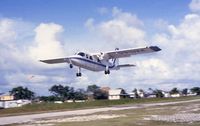 V3-HIA @ SPR - Britten Norman Islander of Island Air taking off at SPR for the 13 minute hop to Belize City Municipal (January 1993) - by Micha Lueck