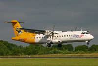 G-BWDB @ EGCC - Aurigny's ATR arriving on 06R from the Channel Islands. - by Kevin Murphy