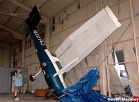 N2214J @ BPT - Damaged in Hangar at Beaumont after Hurricane Katrina - by Geoff Mackley (New Zealand)