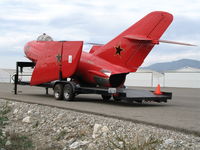 N317RJ @ CCB - MIG-17 on trailer at Upland, CA (Piper PA-30 registration!) - by Steve Nation