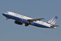 N412UA @ LAX - United Airlines N412UA (A320-232) climbing out from LAX RWY 25R. - by Dean Heald