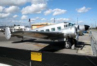 N118SA @ RHV - all silver Beech E18S at Reid-Hillview Airport (San Jose), CA - by Steve Nation