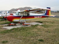 N4182F @ RIR - Colorful 1958 Cessna 172 at Flabob Airport (Riverside, CA) just before the storm! - by Steve Nation