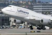 D-ABVK @ LAX - Close-up shot of Lufthansa D-ABVK (Boeing 747-430) - FLT DLH457 as she lifts off from LAX RWY 25R enroute to Frankfurt Main (EDDF), Germany. - by Dean Heald